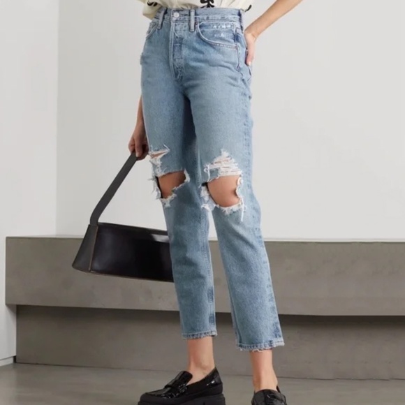 AGOLDE Fen High Rise Relaxed Taper Blue Jeans Size 27 - Picture 1 of 15